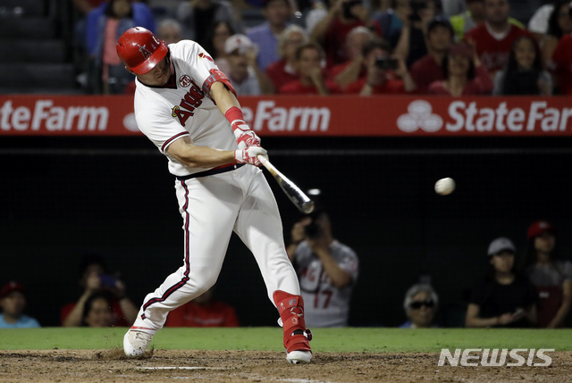 【애너하임(미국)=AP/뉴시스】 LA 에인절스 마이크 트라웃