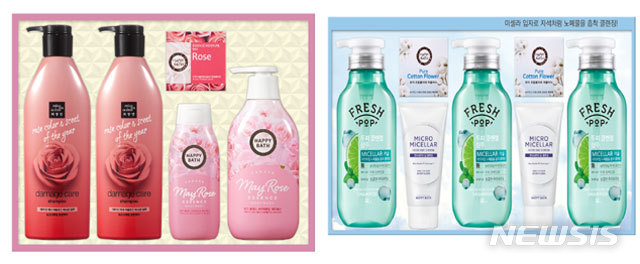 【서울=뉴시스】▲왼쪽: 로즈에디션 세트(2만8900원대) ▲오른쪽: 미세먼지 딥클렌징 세트(3만2900원대)