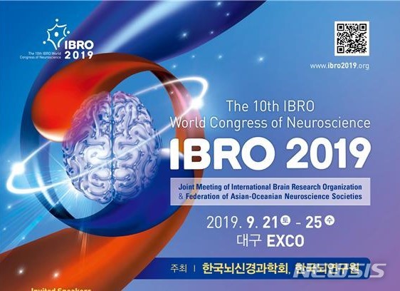 【대구=뉴시스】한국뇌연구원은 오는 20일 청소년 ‘2019 국제 뇌과학 올림피아드’를 개최한다고 19일 밝혔다. 사진은 21일부터 25일까지 5일간 대구엑스코에서 개최되는 제10차 세계뇌신경과학총회(IBRO 2019)가 홍보포스터. 뉴시스DB. 2019.09.18. photo@newsis.com