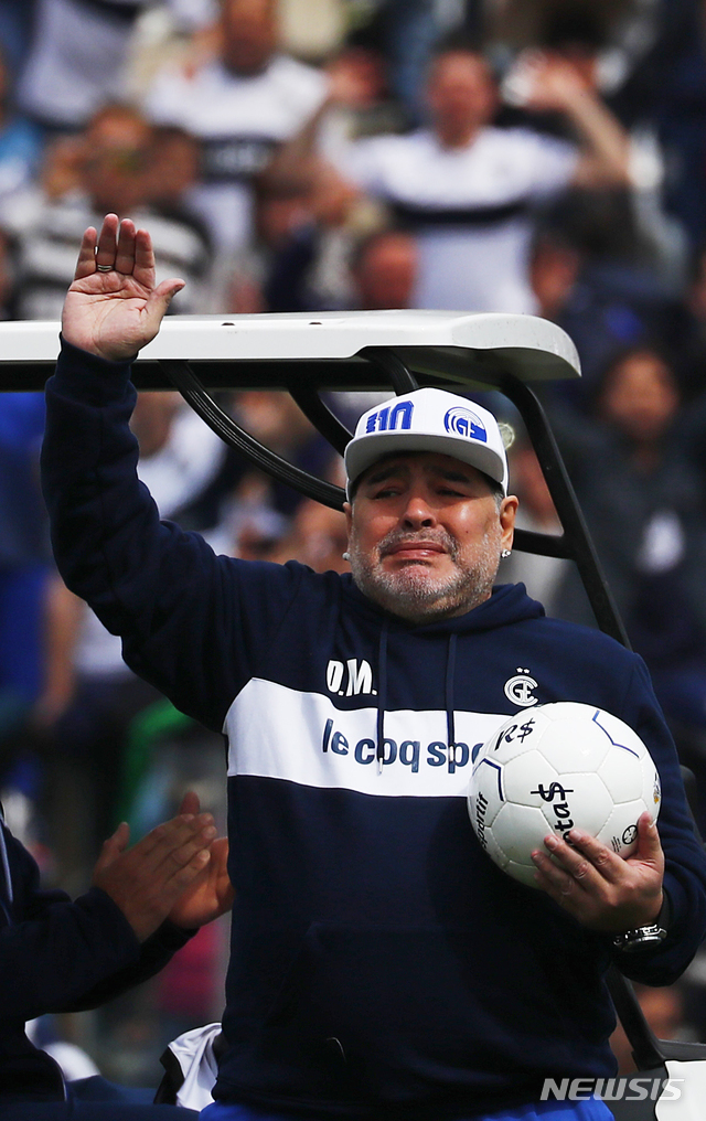 【라플라타=AP/뉴시스】디에고 마라도나. 2019.09.09. 