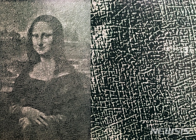 【서울=뉴시스】김동유 모나리자, 균열로 그려진 세부