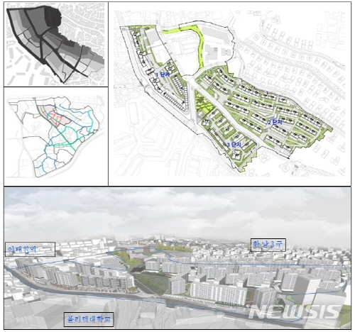 【서울=뉴시스】서울 용산구 한남2구역 원지형과 옛 길을 반영한 단지계획(안). 2019.09.17. (사진=서울시 제공)