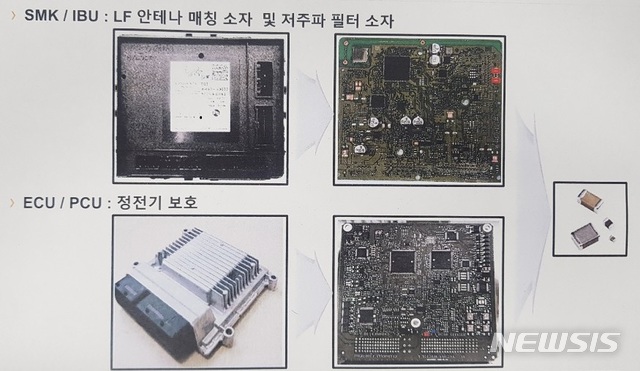 【세종=뉴시스】독일의 자동차 부품업체인 콘티넨탈이 납품한 '납 기준치 초과' 함유 부품들. 2019.09.17. (사진= 환경부 제공) 