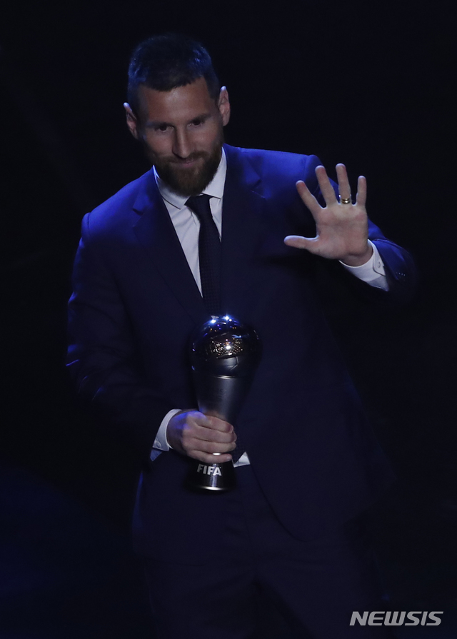 【밀라노=AP/뉴시스】FIFA 올해의 선수, 리오넬 메시