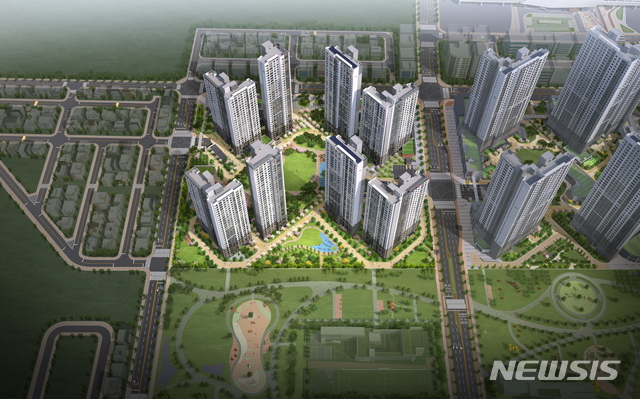 【서울=뉴시스】 탕정지구 지웰시티 푸르지오 2차 조감도. (제공 = 신영아산탕정개발)