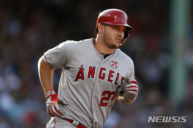 【보스턴(미국)=AP/뉴시스】 LA 에인절스 마이크 트라웃.
