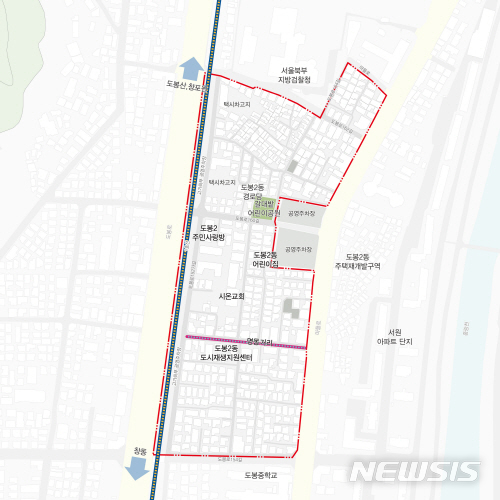 【서울=뉴시스】서울 도봉구 도봉2동 도시재생활성화 위치도. 2019.10.11. (사진=도봉구 제공)