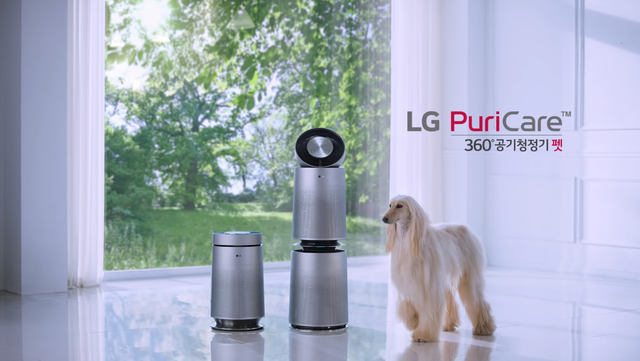 【서울=뉴시스】 'LG 퓨리케어 360˚ 공기청정기 펫' 광고영상 캡처화면. 사진 LG전자