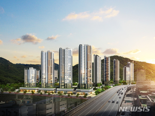 【서울=뉴시스】 GS건설, 안양예술공원 주변 '아르테자이' 투시도. (제공 = GS건설)