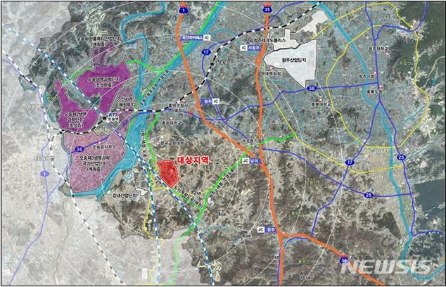 【청주=뉴시스】임선우 기자 = 충북 청주하이테크밸리 위치도. (사진=청주시 제공) photo@newsis.com