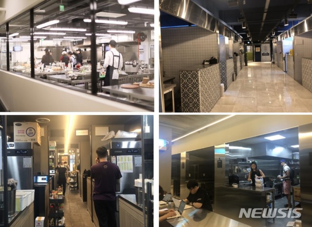 【서울=뉴시스】국내 주요 공유주방 업체(민간 부문) 위 시계방향으로 위쿡, 영영키친, 고스트 키친 , 먼슬리키친.