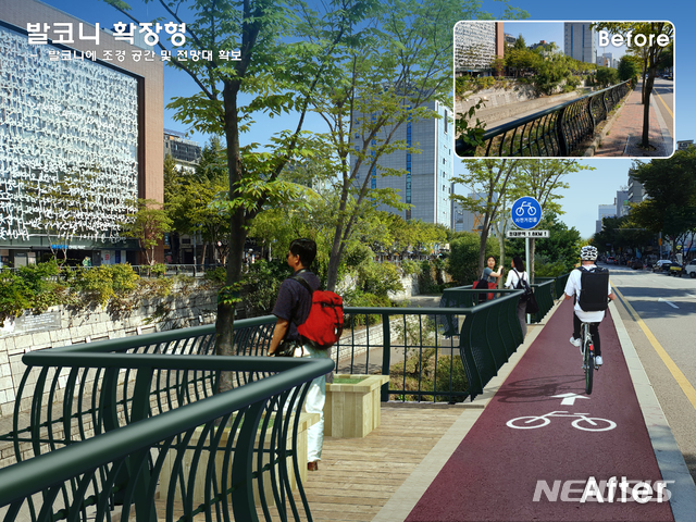 【서울=뉴시스】청계천로 자전거 전용도로 발코니 확장형. 2019.10.27. (이미지=서울시 제공)