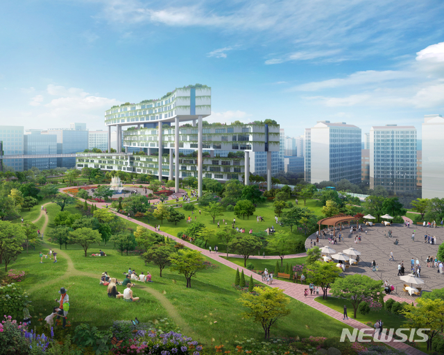 【서울=뉴시스】강일 버스차고지 콤팩트시티 조감도. 2019.11.11. (조감도=서울시 제공)