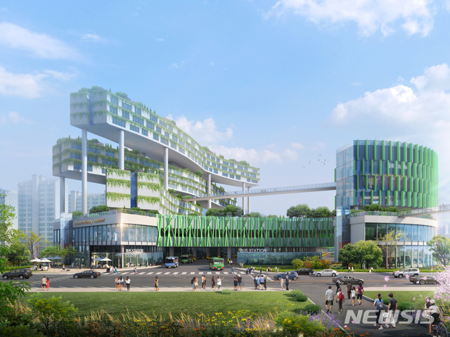 【서울=뉴시스】장지 버스차고지 콤팩트시티 투시도. 2019.11.11. (투시도=서울시 제공)