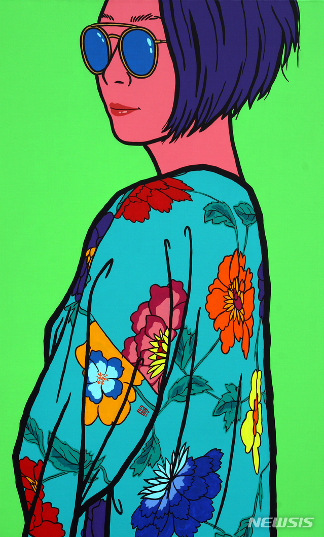 【서울=뉴시스】윤기원_flower girl_130.3x80.3cm_acrylic on canvas_2019
