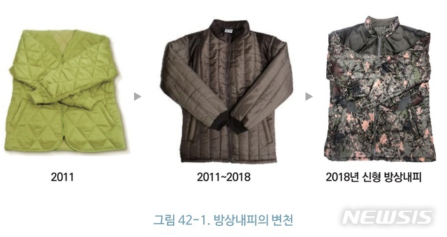 [서울=뉴시스] 박대로 기자 = 방상내피 변천사. 2019.11.21. (사진=국방기술품질원  제공)