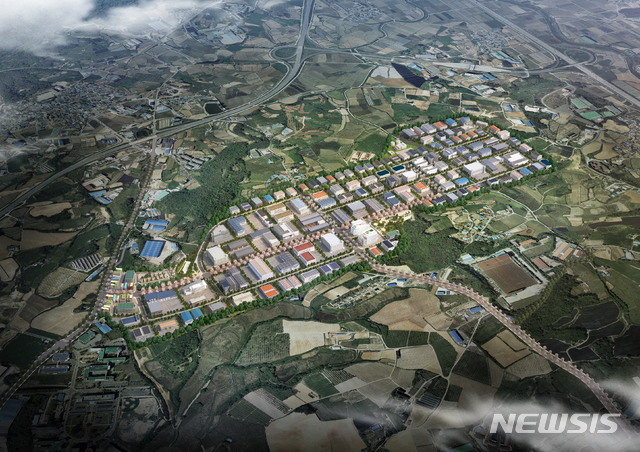 [천안=뉴시스]이종익 기자 = 2023년까지 충남 천안시 직산읍 남산리 일원 91만㎡ 용지에 추진하는 '천안테크노파크 일반산업단지' 조감도. 2019.11.22. (사진=천안시 제공) photo@newsis.com