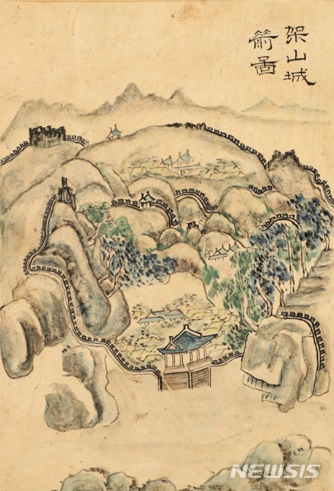  [안동=뉴시스] 김진호 기자 = 가산산성을 그린 '가산성전도' (사진=한국국학진흥원 제공) photo@newsis.com