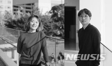 [서울=뉴시스]2019 SeMA-하나 평론상 수상자 이진실(왼쪽) 장지한. 사진은 서울시립미술관 제공