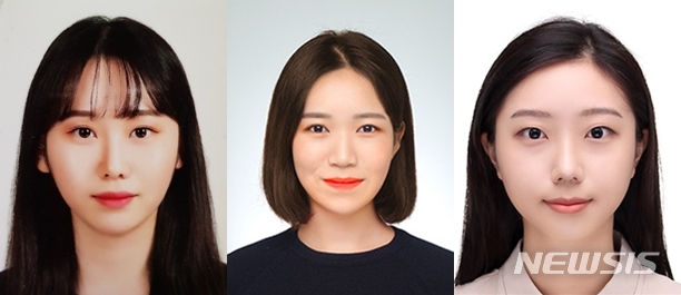 [청주=뉴시스]임선우 기자 = 충북대학교 생화학과 박진희·이은지·한준희씨(왼쪽부터). (사진=충북대 제공) 2019.11.27. photo@newsis.com