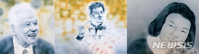 [광주=뉴시스] 신대희 기자 = 오만철(56) 작가의 '5·18의 영혼-도자회화와 만나다'라는 주제로 여는 도자회화 특별기획전 작품 일부. 왼쪽부터 홍남순 인권 변호사, 윤상원·박기순 열사. 이 기획전은 12월11일까지 광주 국립아시아문화전당 문화창조원 복합6관에서 열린다. (사진 = 오만철 작가 제공) 2019.11.28. photo@newsis.com