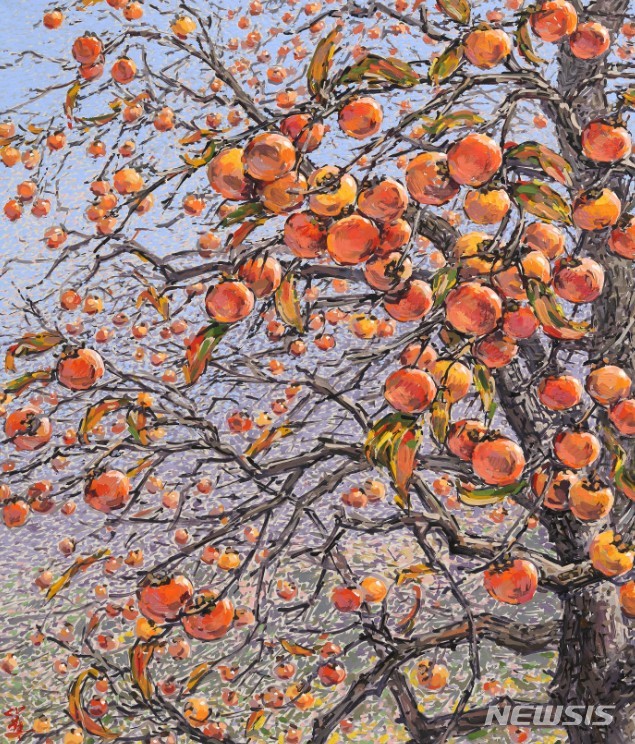 [서울=뉴시스] 김상원 감나무, 53X45.5cm. 사진=노화랑 제공.photo@newsis.com