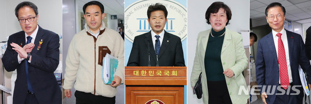 [서울=뉴시스] 장세영 기자 = 박주민 더불어민주당 의원, 채이배 바른미래당 의원, 조배숙 민주평화당 원내대표, 천정배 대안신당 의원이 13일 오전 서울 여의도 국회 박주민 의원실에서 열린 4+1 사법개혁 협의체 회의에 참석하고 있다. 같은 시간 여영국 정의당 의원은 회의에 참석하지 않고 정론관에서 기자회견을 갖고 있다. 사진은 박주민(왼쪽부터), 더불어민주당 의원, 채이배 바른미래당 의원, 여영국 정의당 의원, 조배숙 민주평화당 원내대표, 천정배 대안신당 의원 2019.12.13. photothink@newsis.com