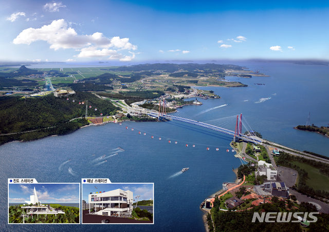 [진도=뉴시스]울돌목 해상케이블카 조감도. (사진=진도군 제공) 2019.12.18. photo@newsis.com