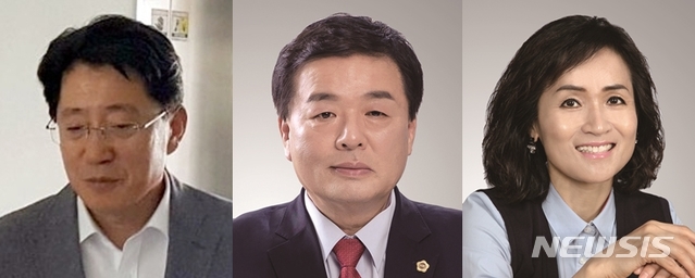 [청주=뉴시스]공직선거법 위반과 뇌물수수 혐의로 중도 낙마한 제11대 충북도의회 의원. 왼쪽부터 임기중·박병진·하유정 전 도의원. (사진=뉴시스 DB) photo@newsis.com