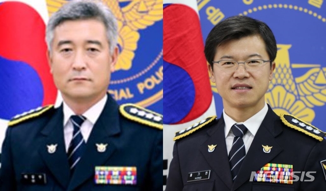 [청주=뉴시스] 임선우 기자 = 30일 경찰청 인사에서 경무관으로 승진한 이상수 충북지방경찰청 경무과장(왼쪽), 홍기현 서울경찰청 101경비단장. (사진=충북지방경찰청 제공) 2019.12.30. photo@newsis.com