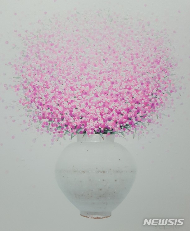 [서울=뉴시스] 슈페리어갤러리, 안광식,Nature-diary, Oil, Stone powder on Canvas_76.5×65cm_2018