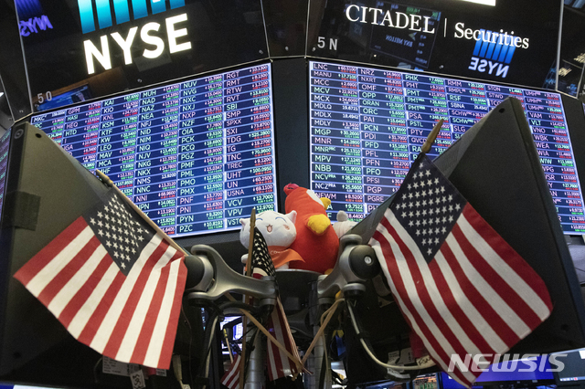 [뉴욕=AP/뉴시스] 지난해 9월19일(현지시간) 뉴욕증권거래소(NYSE)의 모습. 2020.01.03. 