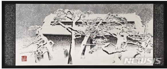 [서울=뉴시스] 박대성, 화엄금강불설국 華嚴金剛佛雪國, Ink on Korean paper, 611.4x236.5cm. 사진=가나문화재단 제공. 2020.1.20. photo@newsis.com