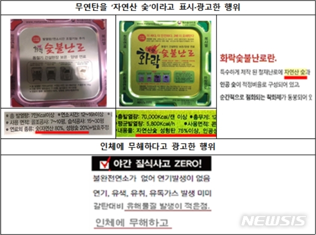 [세종=뉴시스] 화락숯불난로 제조 판매하는 메타노이아, 공정거래위원회의 제재 받아. (사진=공정위 제공)