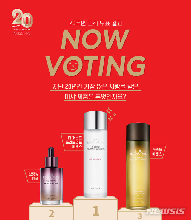 [서울=뉴시스] 미샤 20주년 기념 고객 투표 결과 