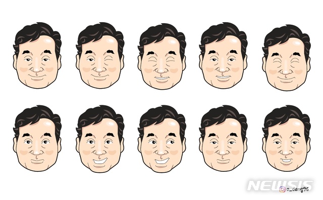 [서울=뉴시스]이낙연 전 국무총리가 최근 인스타그램을 통해 모집한 'NY 서포터즈'의 한 자원봉사자가 만든 이 전 총리의 캐리커쳐. (사진 제공 = 이 전 총리 측)