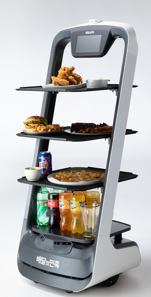▲우아한형제들 서빙로봇 '딜리플레이트' (사진=우아한형제들 제공)