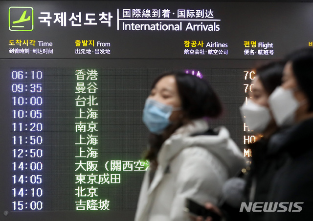 [제주=뉴시스]우장호 기자 = 신종 코로나바이러스 감염증(우한 폐렴) 확산 우려에 따라 무사증(무비자) 입국제도가 일시 중단된 4일 오전 제주국제공항에 마스크를 쓴 이용객들이 이동하고 있다. 2020.02.04.&nbsp; woo1223@newsis.com