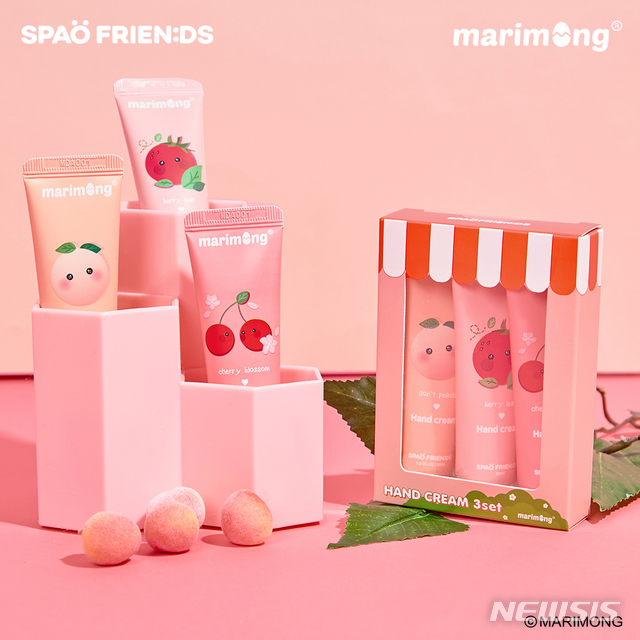 [서울=뉴시스]스파오프렌즈 '마리몽' 뷰티 라인 중 '핸드크림' 