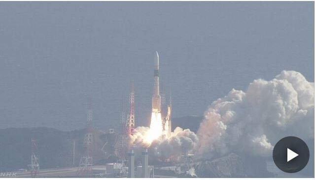 [서울=뉴시스] 북한의 동향을 감시할 수있는 정찰위성이 탑재된 H2A로켓 41호기가 9일 오전 10시 34분 일본 가고시마 현 다네가시마 우주 센터에서 발사되고 있다. <사진출처: NHK 화면 캡처> 2020.02.09 