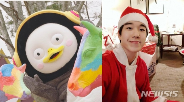 [서울=뉴시스] 펭수(왼쪽), 김동준. (사진=EBS 제공, 김동준 SNS 화면 캡처) 2020.02.09. photo@newsis.com 