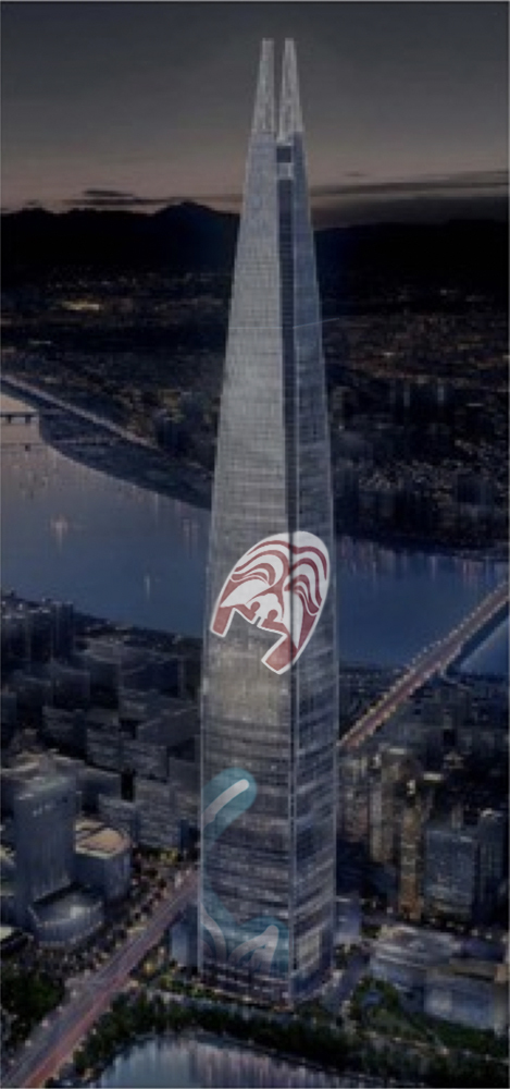 [서울=뉴시스] 롯데월드타워 미디어 파사드. (사진 = 클립서비스 제공) 2020.02.14. realpaper7@newsis.com 