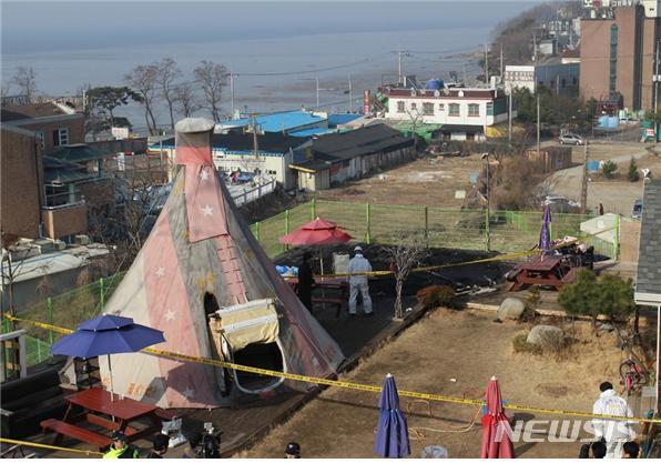 [서울=뉴시스] 2020년 2월 20일 인천 강화군 한 캠핑장의 화재사고. (사진은 기사와 직접 관련 없습니다)