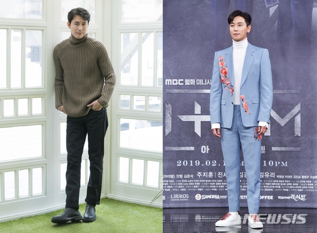 [서울=뉴시스]배우 정우성(왼쪽), 주지훈. (사진=롯데엔터테인먼트, 뉴시스 DB) 2020.02.26. photo@newsis.com 