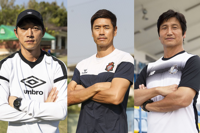 [서울=뉴시스]왼쪽부터 김남일, 설기현, 정정용 감독.(사진=한국프로축구연맹 제공)