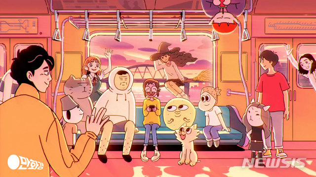 ▲만화경에 수록된 연재 만화 작품 속 인기 캐릭터 (사진=우아한형제들 제공)