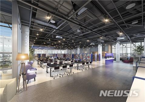 [부산=뉴시스] 허상천 기자 = 부산 사상구 덕포동에 들어선 부산도서관은 17일 현재 오는 9월 개관을 앞두고 운영프로그램, 자료 구입 및 정리, 디자인 가구 설치 등 단계별 마무리 준비로 한창이다. 2020.03.17. (사진 = 부산시 제공) photo@newsis.com