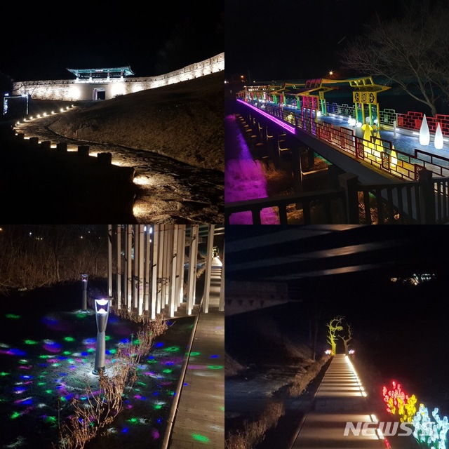 [문경=뉴시스] 김진호 기자 =문경 진남교반에 야간 경관 조명이 설치됐다. (사진=문경시 제공) 2020.03.17 photo@newsis.com 