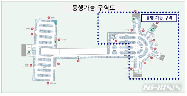 의정부 지하상가 통행 가능 구역.