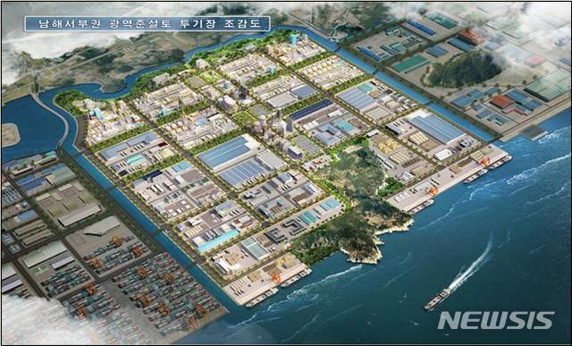 [서울=뉴시스] 광양항 대규모 준설토 투기장 건설사업 조감도. (제공 = 해수부)